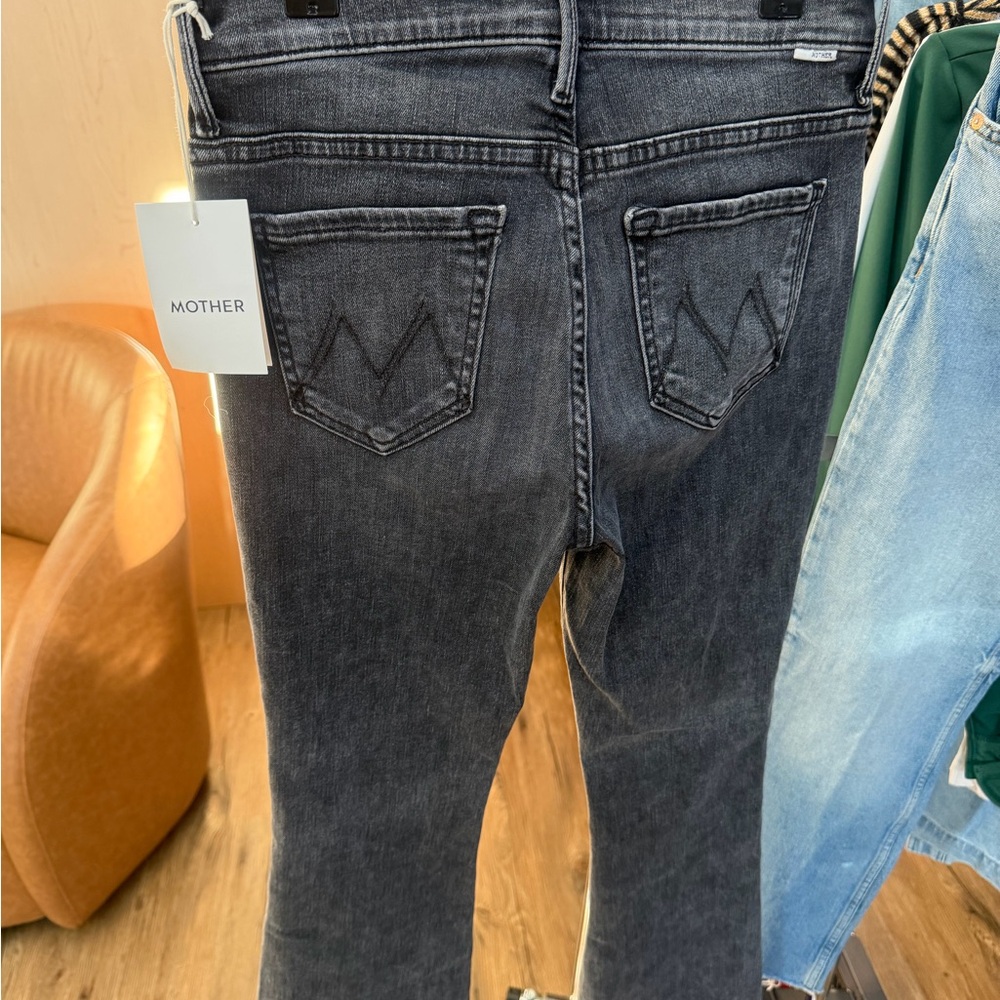MOTHER Women's Charcoal Straight Leg Jeans